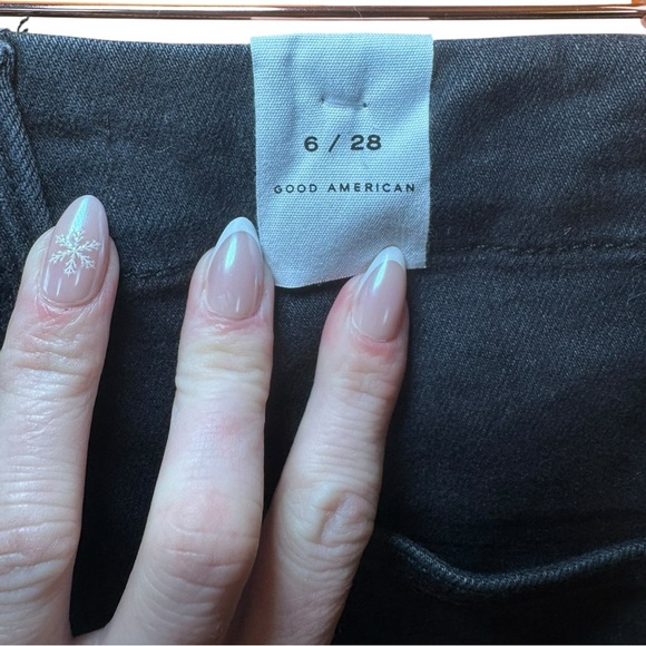 GOOD AMERICAN Black Denim Slim Moto Pant 6/28 NWT - Picture 12 of 16